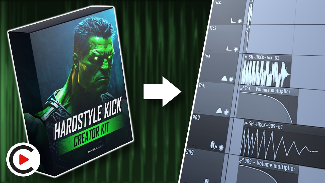 HARDSTYLE KICK FL STUDIO PROJECT FILE (FLP DOWNLOAD) Complete Hardstyle Drum Kit Template + Samples